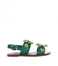 Dolce & Gabbana Green Jewelry Embellished Sandals