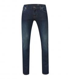 Dolce & Gabbana Dark Blue Logo Patch Pocket Jeans