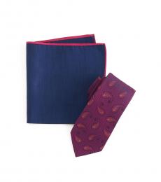 Ted Baker Pink Pine Paisley Tie & Pocket Square Set