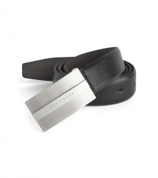 Hugo Boss Baxter Black Square Logo Buckle Belt