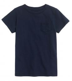 Little Boys Navy Jersey Pocket T-Shirt