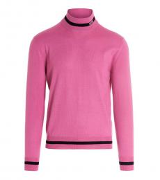 MSGM Pink Neck Logo Sweater