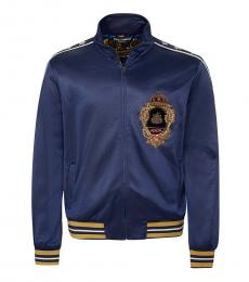 Dolce & Gabbana Dark Blue Logo Embroided Jacket