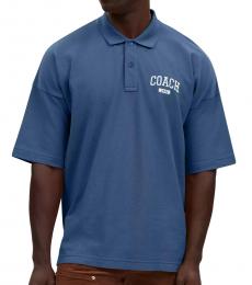 Coach Navy Blue Relaxed Logo Polo