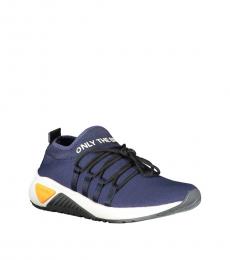 Blue Contrasting Sole Sneakers