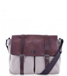 Dolce & Gabbana Off White Canvas Large Crossbody