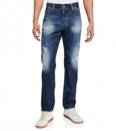 AG Adriano Goldschmied Medium Blue Matchbox Slim Straight Jeans