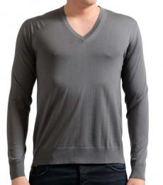 Prada Dark Grey V-Neck Pullover Sweater