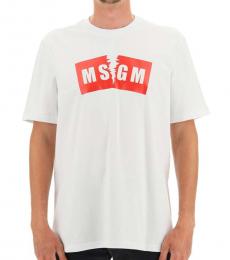 MSGM White Logo Graphic T-Shirt