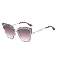 Jimmy Choo Burgundy Gradient Cat Eye Sunglasses