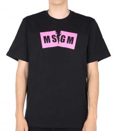 MSGM Black Logo Graphic T-Shirt