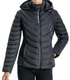 Michael Kors Black Packable Hooded Jacket