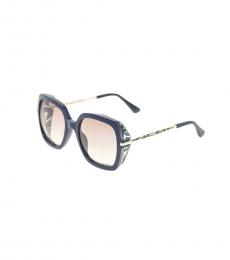 Dark Blue Floral Frame Sunglasses