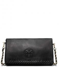 Tory Burch Black Marion Foldover Medium Crossbody