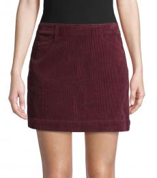 AG Adriano Goldschmied Cherry Rich Carmine Textured Corduroy Skirt