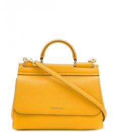 Dolce & Gabbana Yellow Miss Sicily Small Satchel