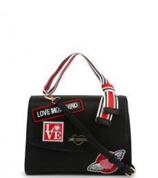 Love Moschino Black Patches Small Satchel