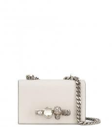 Alexander McQueen Ivory Jeweled Mini Crossbody