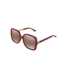 Jimmy Choo Ople Burgundy Mirror Square Sunglasses