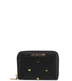Love Moschino Black Criss-Cross Stitch Small Wallet