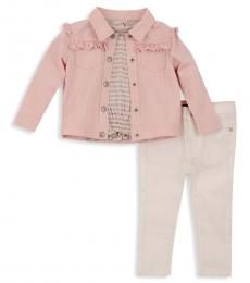 7 For All Mankind 3 Piece Jacket/T-Shirt/Pants Set (Little Girls)
