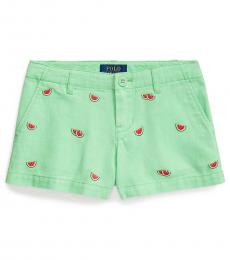 Ralph Lauren Little Girls New Lime Watermelon Chino Shorts