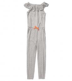 Calvin Klein Girls Anthracite Drawstring Ruffle Romper