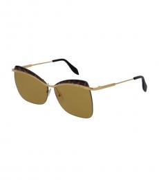 Gold-Brown Cat Eye Sunglasses