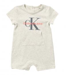 Calvin Klein Baby Boys Off White Logo Romper