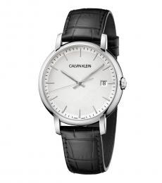 Calvin Klein Black Established Silver Dial Watch