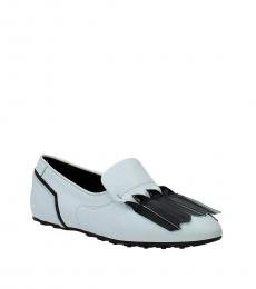 White Fringes Front Loafers