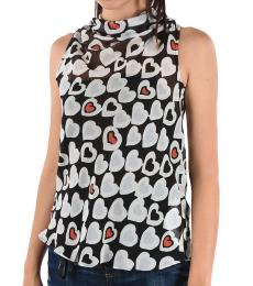 Emporio Armani Blackwhite Printed Sleeveless Blouse