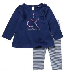 Calvin Klein 2 Piece Top/Leggings Set (Baby Girls)