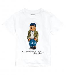 Ralph Lauren Little Boys White Logo Jersey T-Shirt