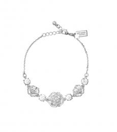 Silver Crystal Rose Bracelet