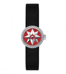 Christian Dior Black Mini Red Dial Watch