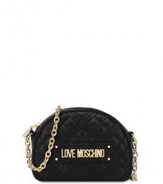 Love Moschino Black Quilted Mini Crossbody Bag