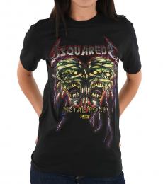 Dsquared2 Black Printed Glittered T-Shirt