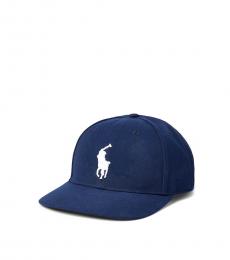 Ralph Lauren Navy Blue Twill High-Crown Ball Cap