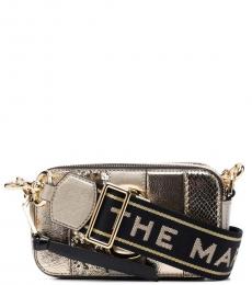 Marc Jacobs Golden Striped Snapshot Small Crossbody Bag