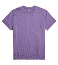 Purple Slim Washed jersey pocket tee
