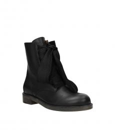 Black Leather Ankle Heels
