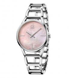 Calvin Klein Silver Stately Pink Dial Watch