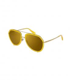 Dolce & Gabbana Yellow Mirrored Aviator Sunglasses