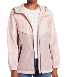 Michael Kors Light Coral Mesh Zip Windbreaker