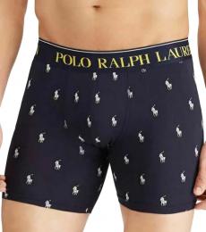 Ralph Lauren Navy Blue All Over Pony Logo Boxer Brief