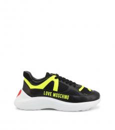 Black Neon Leather Sneakers