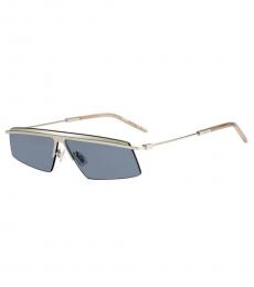 Hugo Boss Light Grey Geometric Rectangle Sunglasses
