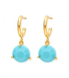 Kate Spade Golden Turquoise Stone Drop Earrings