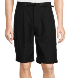 Karl Lagerfeld Black Solid Stretch Shorts